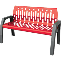 Stream Benches, Steel, 48" L x 25" W x 34" H, Red Nuna Depot Inc.