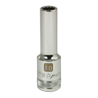 Metric Socket, 10 mm, 1/2" Drive, 12 Points, Deep Nuna Depot Inc.