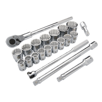 SAE Socket Set, 21 Pcs, 3/4" Drive Size Nuna Depot Inc.