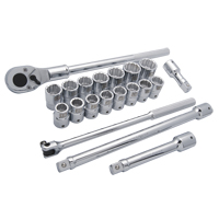 Metric Socket Set, 20 Pcs, 3/4" Drive Size Nuna Depot Inc.