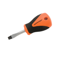 Stubby Slotted Screwdriver, 1/4" Tip, Round, 3-3/4" L, Cushion Grip Handle Nuna Depot Inc.