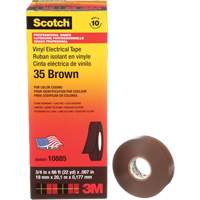 Ruban isolant en vinyle pour codification par couleur Scotch, 19 mm (3/4") la x 20 m (66') lo, 7 mils, Brun Nuna Depot Inc.