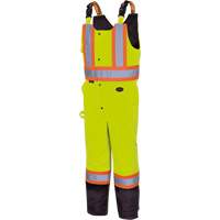 5041BB Pantalon &agrave; bretelles matelass&eacute; imperm&eacute;able, Polyester, Grand, Jaune lime haute visibilit&eacute; Nuna Depot Inc.