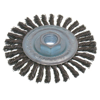 Economy High Speed Stringer Bead Knot Wire Wheel Brush, 5" Dia., 0.02" Fill, 5/8"-11 Arbor, Steel Nuna Depot Inc.