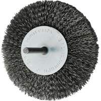 Brosses mont&eacute;es &agrave; fils cr&ecirc;p&eacute;s circulaires, 4", Fils 0,008", Tige 1/4" Nuna Depot Inc.