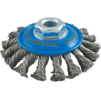 Brosses soucoupes &agrave; fils nou&eacute;s, Dia. 4", Fils 0,02", Arbre 5/8"-11, Acier inoxydable Nuna Depot Inc.