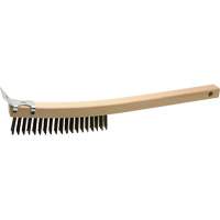Brosse de nettoyage avec racloir, Acier, 3 x 19 rangs de fils, Longueur 13" Nuna Depot Inc.