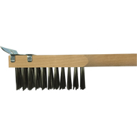 Brosse de nettoyage avec racloir, Acier inoxydable, 3 x 10 rangs de fils, Longueur 20" Nuna Depot Inc.