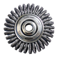 TufBrush Knot Wire Wheel Brush, 4" Dia., 0.02" Fill, 5/8"-11 Arbor, Steel Nuna Depot Inc.