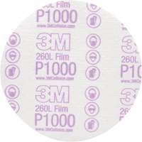 Hookit Finishing Film Disc, 6" Dia., P1000 Grit, Aluminum Oxide, Film Nuna Depot Inc.