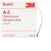 Scotch&reg; A-3 Electrician's Abrasive Roll, Aluminum Oxide, 1" W x 75' L, 120 Grit Nuna Depot Inc.