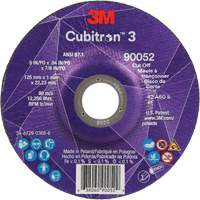 Cubitron 3 Cut-Off Wheel, 5" x 0.04", 7/8" Arbor, Type 27, Ceramic, 60 RPM Nuna Depot Inc.