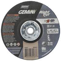 Gemini RightCut Right Angle Cut-Off Wheel, 6" x 0.045", 5/8"-11 Arbor, Type 27/42, Aluminum Oxide, 10185 RPM Nuna Depot Inc.