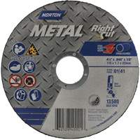 Metal RightCut Right Angle Cut-Off Wheel, 4-1/2" x 0.045", 7/8" Arbor, Type 01/41, Aluminum Oxide, 13580 RPM Nuna Depot Inc.