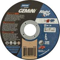 Gemini RightCut Right Angle Cut-Off Wheel, 4-1/2" x 0.045", 7/8" Arbor, Type 01/41, Aluminum Oxide, 13580 RPM Nuna Depot Inc.