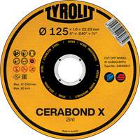 Meule &agrave; tronçonner Cerabond X, 5" x 0,04", Arbre de 7/8", C&eacute;ramique Nuna Depot Inc.