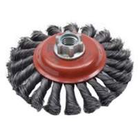 Twist Knot Saucer Cup Brush, 4" Dia., 0.02" Fill, 5/8"-11 Arbor, Steel Nuna Depot Inc.