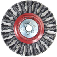 Full Cable Twist Wire Wheel, 4" Dia., 0.02" Fill, 5/8"-11 Arbor, Steel Nuna Depot Inc.
