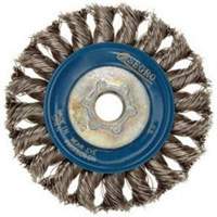Full Cable Twist Wire Wheel, 5" Dia., 0.02" Fill, 5/8"-11 Arbor, Stainless Steel Nuna Depot Inc.