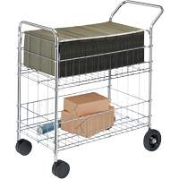 Chariots &agrave; courrier en fil m&eacute;tallique, 200 lb Capacit&eacute;, Chrome, 19" p x 30" la x 39-1/4" h, Chrom&eacute; Nuna Depot Inc.