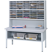 E-z Sort&reg; Mailroom Furniture-sorting Tables With Shelf-base Table With Shelf, 60" W x 28" D x 36" H, Laminate Nuna Depot Inc.