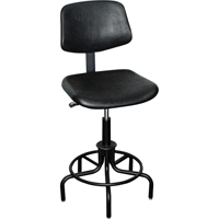 6000 Series Stool with Back, Stationary, Adjustable, 25" - 30", Polyurethane Seat, Black Nuna Depot Inc.
