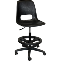 800 Series Classroom Stool with Back, Mobile, Adjustable, 21" - 28", Polypropylene Seat, Grey Nuna Depot Inc.