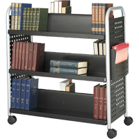 Scoot Book Carts, 200 lbs. Capacity, Black, 17-3/4" D x 41-1/4" L x 41-1/4" H, Steel Nuna Depot Inc.