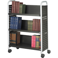 Scoot Book Carts, 200 lbs. Capacity, Black, 14-1/4" D x 33" L x 44-1/4" H, Steel Nuna Depot Inc.