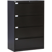 Classeur lat&eacute;ral, Acier, 4 tiroirs, 36" la x 18" p x 53-3/8" h, Noir Nuna Depot Inc.