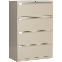 Classeur lat&eacute;ral, Acier, 4 tiroirs, 36" la x 18" p x 53-3/8" h, Beige Nuna Depot Inc.