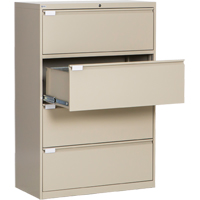 Classeur lat&eacute;ral, Acier, 4 tiroirs, 36" la x 18" p x 53-3/8" h, Beige Nuna Depot Inc.