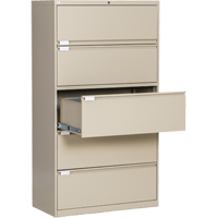 Classeur lat&eacute;ral, Acier, 5 tiroirs, 36" la x 18" p x 65-1/2" h, Beige Nuna Depot Inc.
