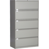 Classeur lat&eacute;ral, Acier, 5 tiroirs, 36" la x 18" p x 65-1/2" h, Gris Nuna Depot Inc.