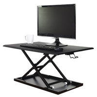 Adjustable Stand-Up Desk, Desktop Unit, 15-3/4" H x 31-1/2" W x 22-1/2" D, Black Nuna Depot Inc.