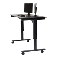 Adjustable Stand-Up Desk, Stand-Alone Desk, 45-1/4" H x 29-1/2" D, Black Nuna Depot Inc.