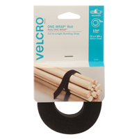 One-Wrap&reg; Fastener Tape, Hook & Loop, 12' x 3/4", Self-Grip, Black Nuna Depot Inc.