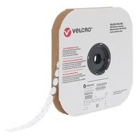 Attache Velcoin, Crochet, 3/4" dia., Adh&eacute;sif, Blanc Nuna Depot Inc.