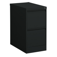 Vertical Filing Cabinet, Steel, 2 Drawers, 15-1/7" W x 25" D x 29" H, Black Nuna Depot Inc.