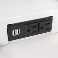 Soar Sit/Stand Electric Desk with Dual Monitor Arm, Desktop Unit, 37-1/4" H x 27-3/4" W x 22" D, White Nuna Depot Inc.