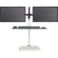 Soar Sit/Stand Electric Desk with Dual Monitor Arm, Desktop Unit, 37-1/4" H x 27-3/4" W x 22" D, White Nuna Depot Inc.
