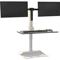 Soar Sit/Stand Electric Desk with Dual Monitor Arm, Desktop Unit, 37-1/4" H x 27-3/4" W x 22" D, White Nuna Depot Inc.