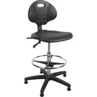 Tabouret robuste et ergonomique, Stationnaire, Ajustable, 39” - 48”, Polyur&eacute;thane Si&egrave;ge, Noir Nuna Depot Inc.