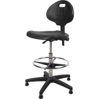 Tabouret robuste et ergonomique, Stationnaire, Ajustable, 39” - 48”, Polyur&eacute;thane Si&egrave;ge, Noir Nuna Depot Inc.