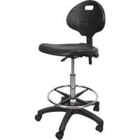 Tabouret robuste et ergonomique, Mobile, Ajustable, 39" - 48", Polyur&eacute;thane Si&egrave;ge, Noir Nuna Depot Inc.