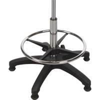 Heavy-Duty Ergonomic Stool with Adjustable Arm Rests, Stationary, Adjustable, 39" - 48", Polyurethane Seat, Black Nuna Depot Inc.