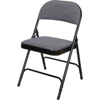 Deluxe Fabric Padded Folding Chair, Steel, Grey, 300 lbs. Weight Capacity Nuna Depot Inc.