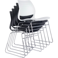 Stacking Chairs, Polypropylene, 32" High, 250 lbs. Capacity, Black Nuna Depot Inc.