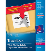 TrueBlock Laser Shipping Labels, 3-1/3" W x 4" L, White Nuna Depot Inc.