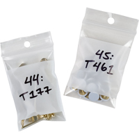 White Block Poly Bags, Reclosable, 3" x 2", 2 mils Nuna Depot Inc.